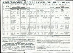 3rd Reich 1936 Graf Zeppelin Hindenburg Schedule Advertisement 67672