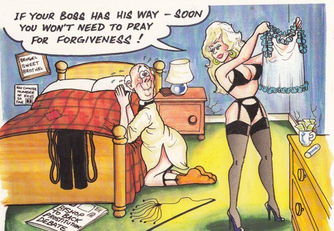 Boss By Sexy Lingerie Undewear Praying For Forgiveness Comic Humour Postcard