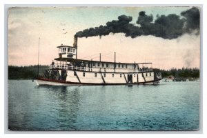 Steamer Boneta Leaving Couer D'Alene Idaho ID 1909 DB Postcard P19