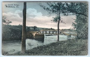 WALDOBORO, Maine ME ~ Handcolored LOVELLS BRIDGE 1907 Lincoln County Postcard