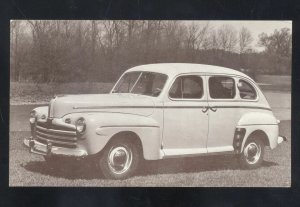 1946 FORD SUPER DELUXE SEDAN VINTAGE CAR DEALER ADVERTISING POSTCARD