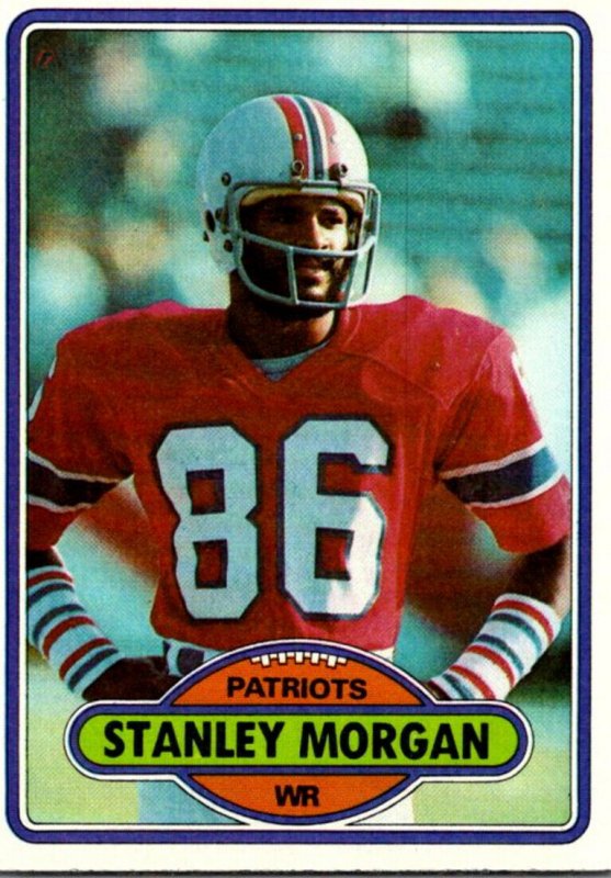 1980 Topps Football Card Stanley Morgan WR New England Patriots