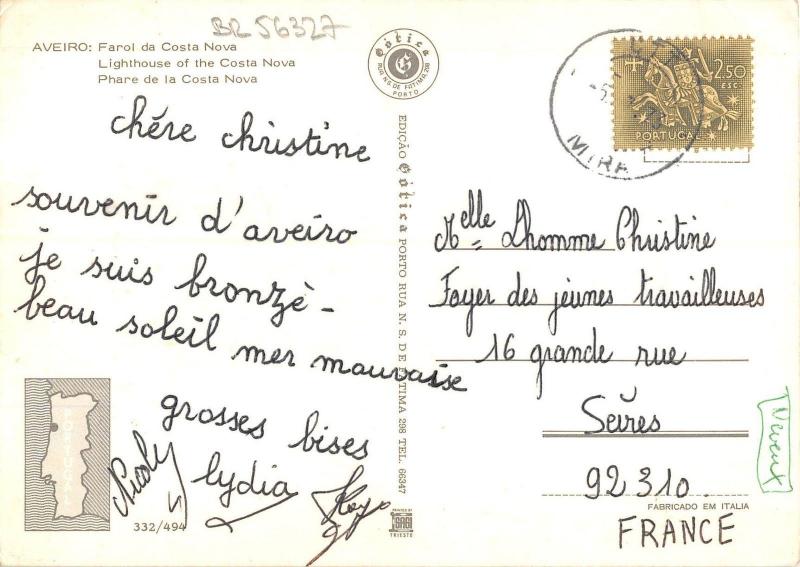 BR56327 Aveiro farol de costa nova Phare Lighthouse