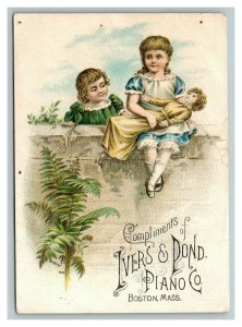 Vintage 1880's Victorian Trade Card Ivers & Pond Piano Co. Boston Massachusetts