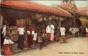 PC CPA CEYLON - SRI LANKA, NATIVE BOUTIQUE OR SHOP, VINTAGE POSTCARD (b10542)