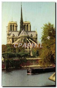 Old Postcard Paris church Notre Dame Facade of the Cathedral