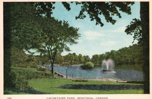 Vintage Postcard 1920's Lafontaine Park Montreal Canada CA