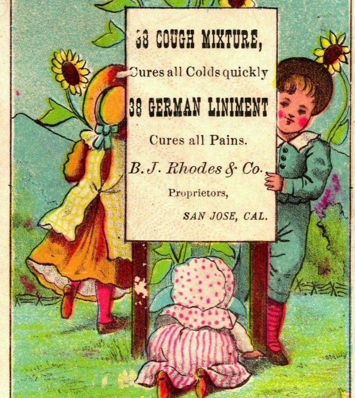 1800's Victorian Trade Card 38 German Liniment Cough Mixture Medicine M11