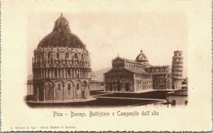 Italy Pisa Duomo Battistero e Campanile Dall'alto Vintage Postcard 01.43