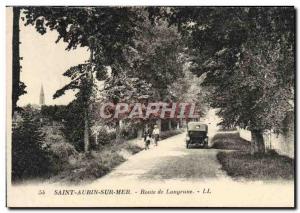 Old Postcard Saint Aubin Sur Mer Route Langrune