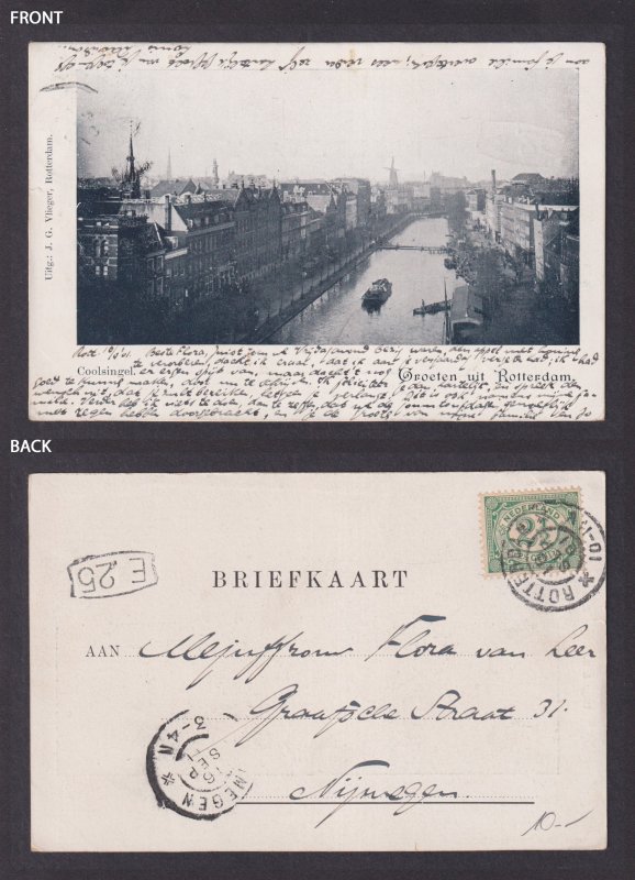 Vintage Postcard Netherlands Rotterdam Coolsingel 1901