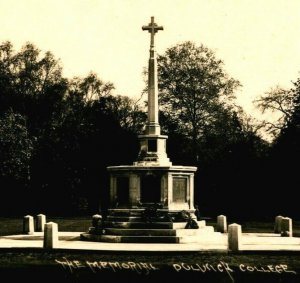 RPPC Dulwich College War Memorial Southwark London England UK Postcard UNP