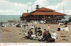 Auditorium at Playa del Rey, California Beach Scene 1909 Vintage Postcard