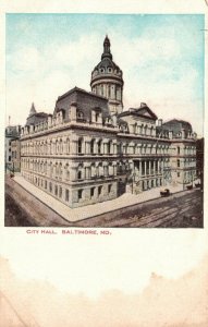 Vintage Postcard 1900's City Hall Baltimore MD Maryland