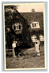 Vintage 1940's RPPC Postcard Post WW2 German Women Residential Home