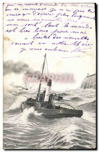 Old Postcard Boat Rescue Tug