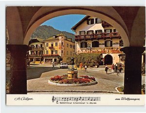 Postcard Hauptplatz mit Mozart-Brunnen, St. Gilgen, Austria