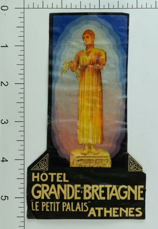1940's-50's Hotel Grande Bretagne Athens, Greece Luggage Label Original E18
