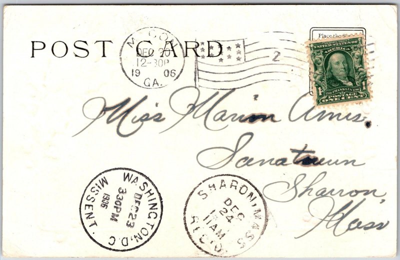 Every Good Wish For Christmas Day, 1906 Holly Leaves with Red Berries, Postcard