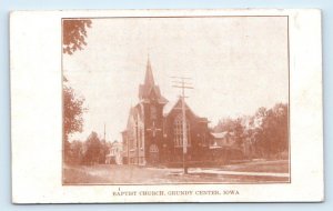 GRUNDY CENTER, Iowa IA ~ BAPTIST CHURCH 1908 Grundy County Postcard