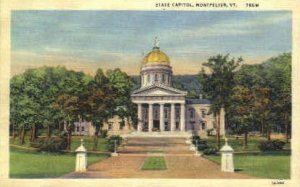 State Capitol - Montpelier, Vermont VT Postcard