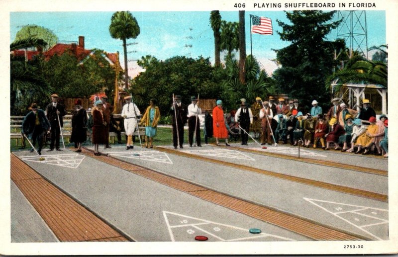 Florida Playing Shuffleboard 1925 Curteich