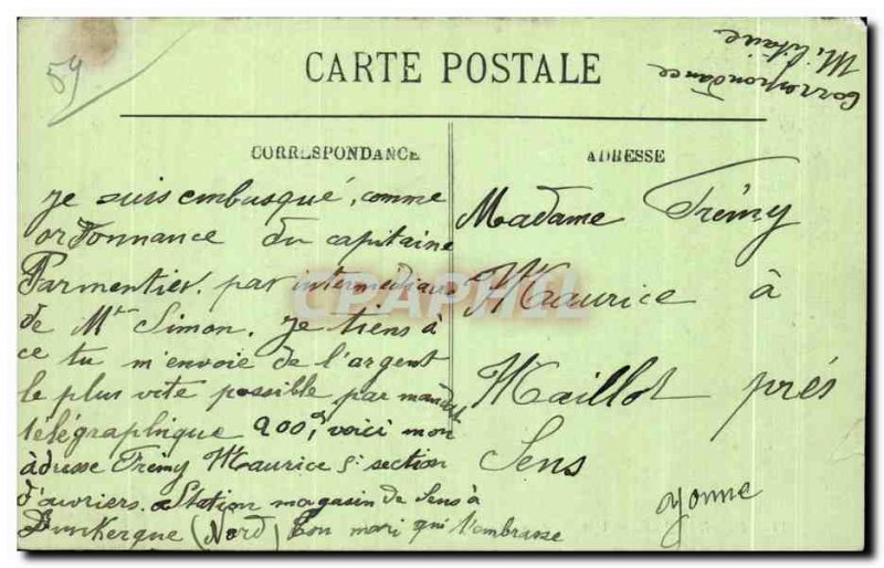 Old Postcard Dunkerque A Allee Square Jacobsen