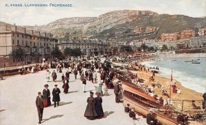 Llandudno Promenade, Wales, Great Britain, Early Postcard, Unused