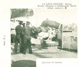 Postcard Italian Royal Navy Sailors Cannon Exercise - 2