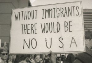 Immigration Anti Racism Equality American Political March Rally Postcard