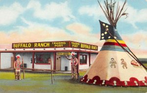 Afton Oklahoma Buffalo Ranch Teepee Route 66 Postcard AA59486