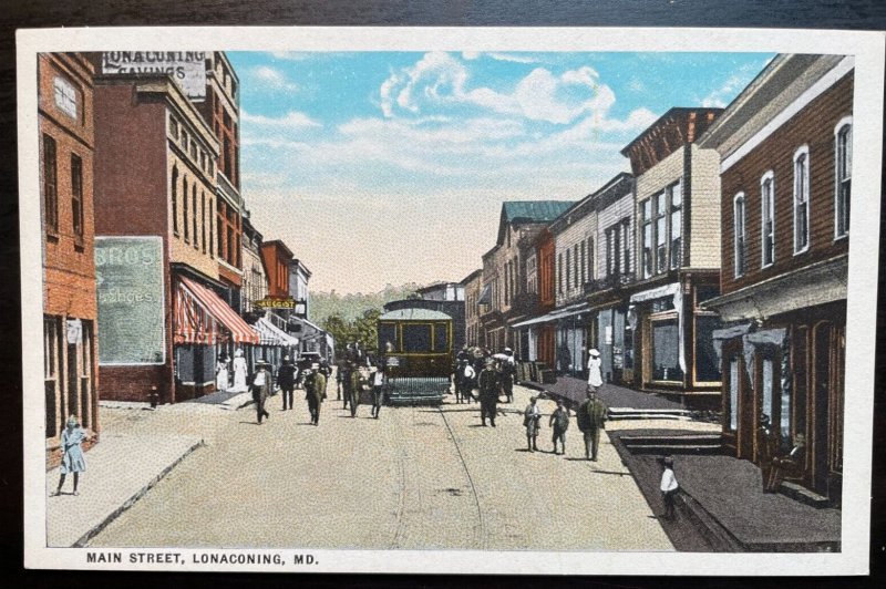 Vintage Postcard 1907-1915 Main Street, Lonaconing, Maryland
