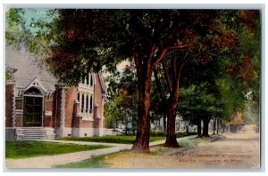 c1910's Rich Avenue Showing ME Church South Deland Florida FL Vintage Postcard