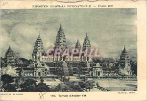 Postcard Old Colonial Exposition Internationale Paris Angkor Wat Temple