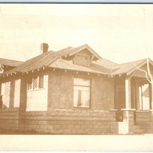 c1910s Unique Small House RPPC Brick Bungalow Cottage Dormer Real Photo A162