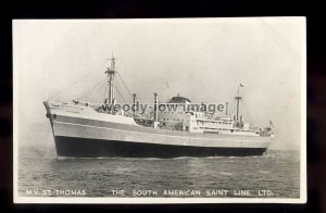 ca0610 - South American Saint Line Cargo Ship - St Thomas - postcard plain back