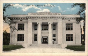 Savannah Georgia GA Public Library Vintage Postcard