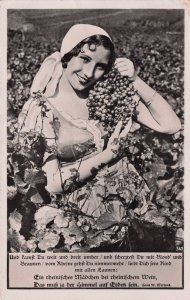 German Glamour Wine Grape Picking Rheingold Old RPC postcard
