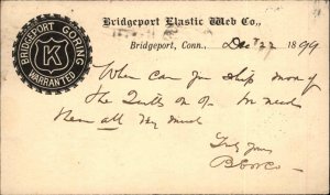 Bridgeport CT Elastic Web Co 1899 UX14 Postal Card