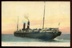 h1933 - Steamer LA GASCOGNE Postcard 1910s FRANCE Le Havre Transatlantic Line