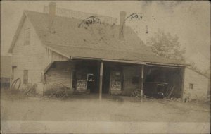 Emerson Blacksmith FAIR Signs Pittsfield New Hampshire NH Real Photo Postcard