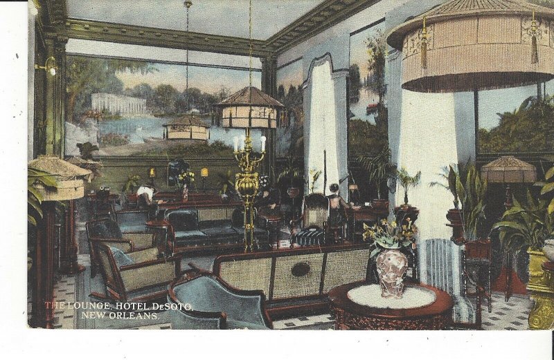 POSTCARD $1.000,000.00 HOTEL DE SOTO NEW ORLEANS LOUISIANA INTERIOR VIEW