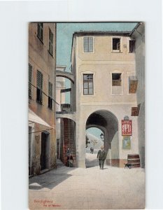 Postcard Via di Mezzo Bordighera Italy