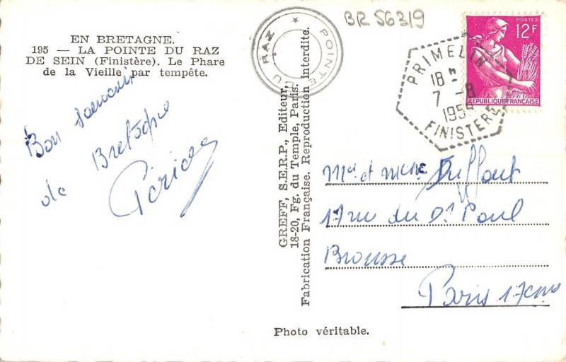 BR56319 La pointe du raz de senin Phare Lighthouse