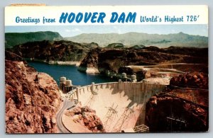 Greetings From The Hoover Dam  Nevada   Postcard  1963