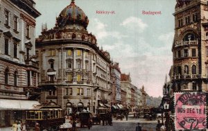 BUDAPEST HUNGARY~RAKOCZY-UT~1908 PHOTO POSTCARD