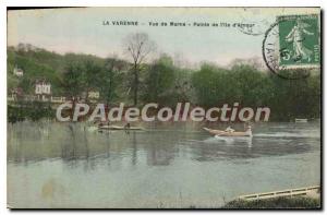 Postcard Old Marne La Varenne Pointe of View of Love Island