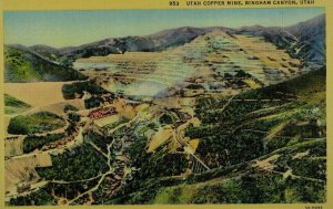 Utah Copper Mine, Bingham Canyon, Utah Vintage Postcard P55