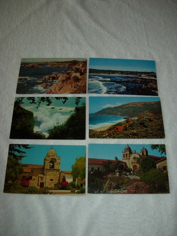 Carmel CA - Lot Of 6 Great Vintage Postcards - x0344