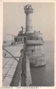 Zeebrugge Belgium Lighthouse Real Photo Vintage Postcard JI658262